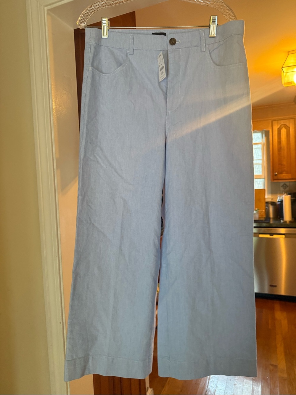 J.Crew Blue White Striped Wide Leg Pants Size 29 NWT